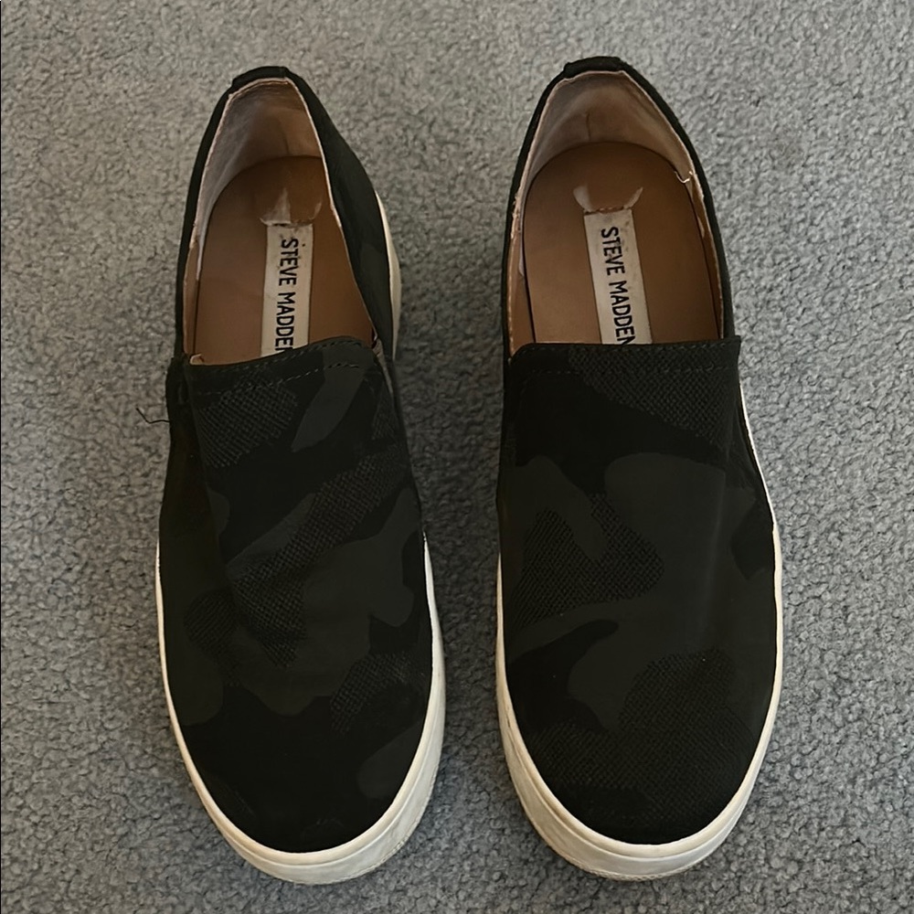 Steve Madden Black Slip-On Shoes